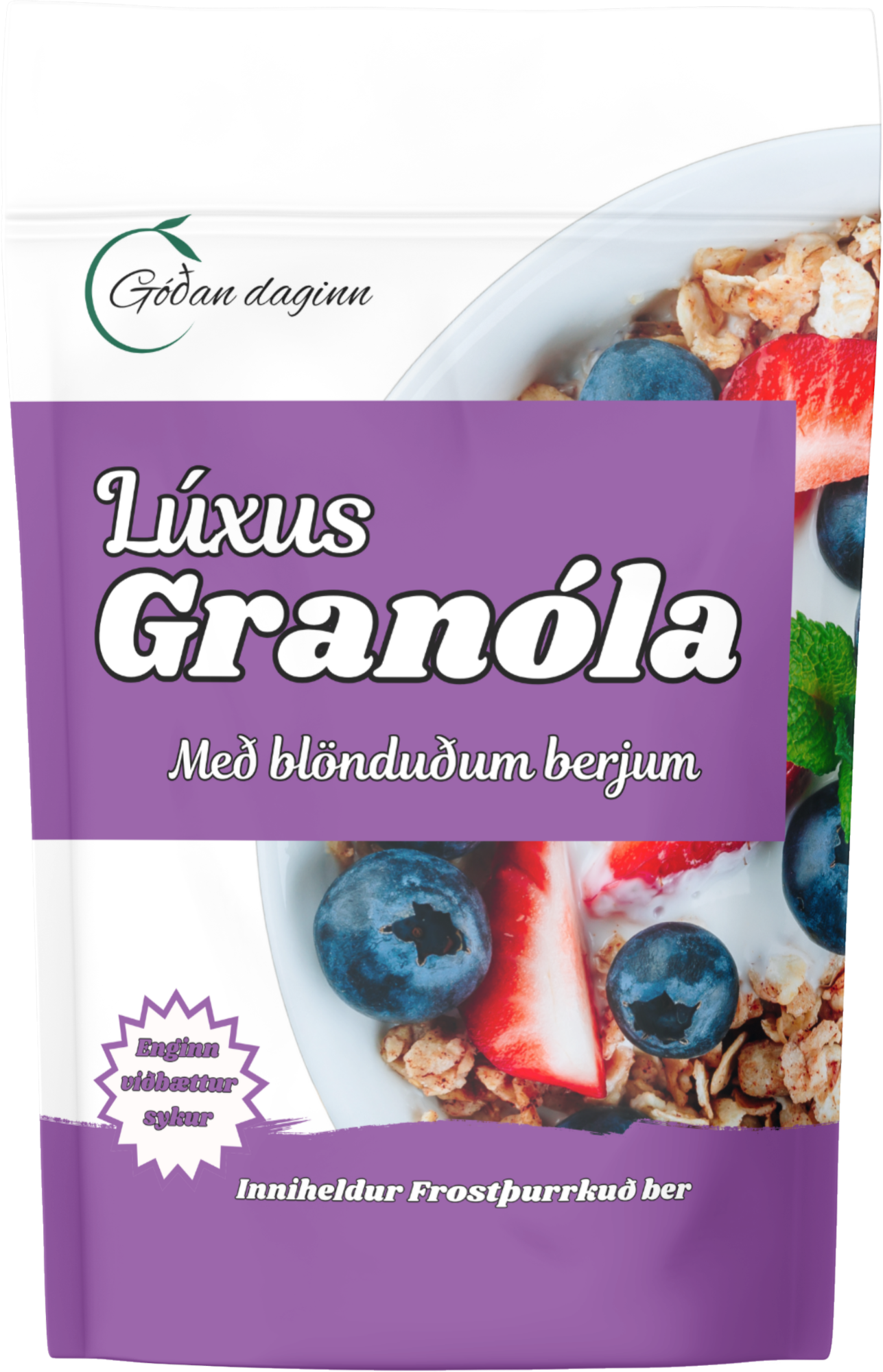 Granóla með frostþurrkuðum berjum