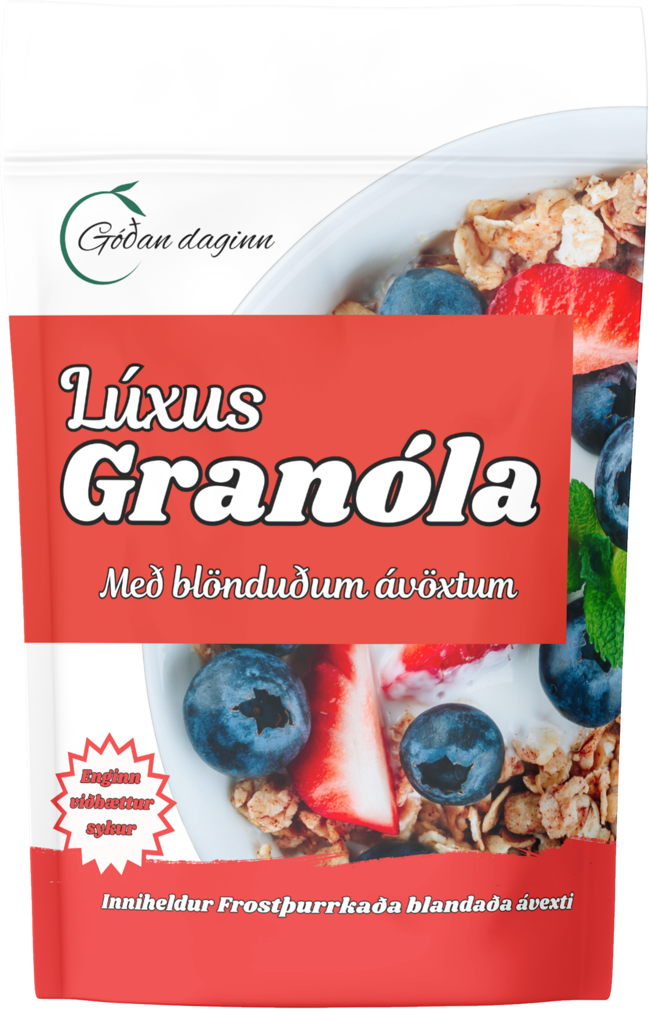 Granóla með frostþurrkuðum ávöxtum